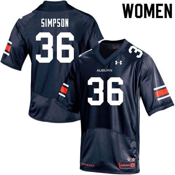 Women's Auburn Tigers #36 Jaylin Simpson Navy 2021 College Stitched Football Jersey